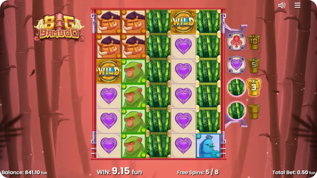 Mystery Bamboo symbolen op de rollen van Big Bamboo slot Push Gaming