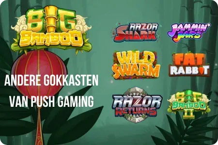 Big Bamboo Push Gaming ontwikkelaar logo en populaire slottitels overzicht